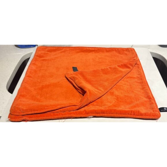 Set of 2 Newport Corduroy Pillow Covers Orange Soft Ribbed Modern 19"x19.75" - Picture 1 of 5